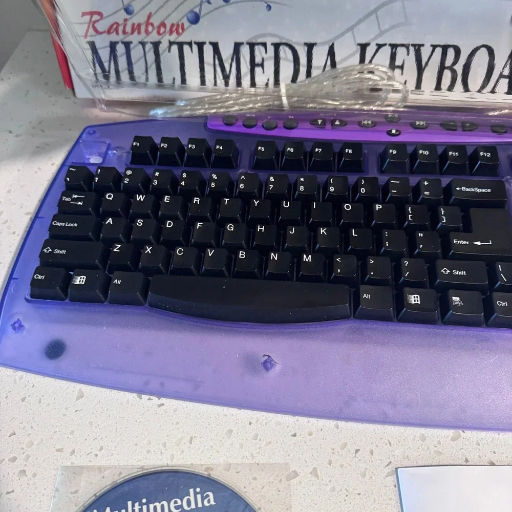 Eagle‎ Touch Rainbow Multimedia Keyboard Purple Translucent Y2K MCK-800 Vintage